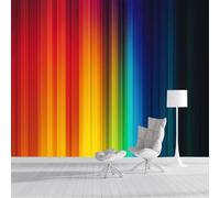 SMBHIAON Wallpaper - Rainbow Gradient Wallpaper for Living Room, Vertical Stripe Elements Bedroom Wall Paper,Seven Colors Wall Mural & Home Decor,300 × 210 Cm