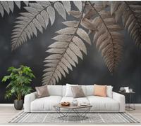 SMBHIAON Wallpaper Wall Mural Realistic Plants 250 × 175 cm 3D Photo Wallpaper | Silver Fern Leaves Wall Mural Poster, for Living Room Bedroom Corridor TV Background Decor Murals