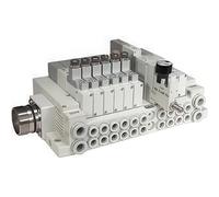 SMC Cassette-Type Manifold With Circular Connector 8mm/10mm Push-In - SS5V2-W16CD-04B-C8