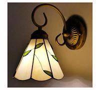 SMCCYYSD Tiffany Style Willow Leaf Wall Lamp - Elegant Creative Light for Living Room, Bedroom, Bathroom, Dining Room Single Head Mirror Front Bedside, Corridor Stunning Decorative Illumination