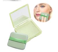 SMCEHEYA 100pcs Blotting Paper for Oily Skin, Natural Blotting Paper with Compact Mirror and Powder Puff, Oil Absorbing Sheets for Face, Cosmetic Blotting Paper, Green Tea Face Blotting Paper