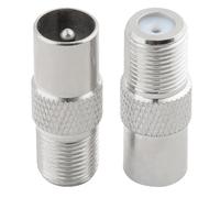 SMCEHEYA 2 Pack TV Aerial Coaxial Connectors Cable F-Connectors TV Antenna Socket, Satellite to RF Coax Aerial Male Adapter Converter for TV Satellite Sky Antenna