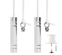 SMCEHEYA 2 Pcs Cylindrical Bathroom Light Pull Cord Handle Heavy Light Pull Cord Handle with 1.5m Pull Rope for Bathroom Lights Switch Ceiling Fans Curtains