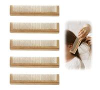 SMCEHEYA 5Pcs Wooden Comb, Fine Tooth Comb Large, Hair Comb for Men and Women, Bamboo Comb 100% Natural, Detangler Comb No Handle, Handmade Combs Anti-Static, Suitable to All Hair Type/Beard/Mustache