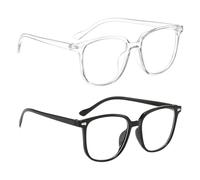 SMCEHEYA Blue Light Glasses 2Pcs - Anti-Glare Computer Glasses for Eye Strain, Headache, and UV Protection - Clear Non-Prescription Reading Glasses for Women, Men, Teens, Adults