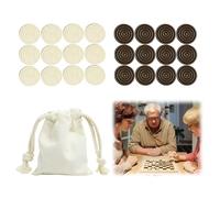 SMCEHEYA Draughts Set, 24 Pcs Checkers with Drawstring Bag, Board Game Pieces Replacement, Quality Stackable Checkers for Kids Learning, Camping