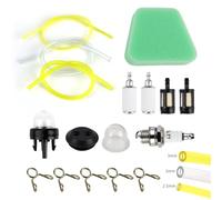 SMCEHEYA Fuel Line Mower Fitting Kit 17Pcs Fuel Pipe 30cm Strimmer Fuel Line Spark Plug Fuel Filter Oil Bubble Hose Buckle Strimmer Parts Compatible for McCulloch Titan Mower Strimmer Chainsaw Blower