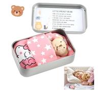 SMCEHEYA Little Pocket Bear Hug, Teddy Bear in a Tin Box, Pocket Hug Plush Toys, Get Well Soon Gifts, First Day at School, Good Luck Gifts for Kids Women Lover Friend