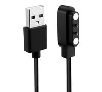 SMCEHEYA Magnetic Smart Watch Charger 2 Pin 4mm for YAMAY SW022 Smart Watch Charger Compatible with Imilab KW66/Ticwatch GTX/Haylou RT LSO5S/AGPTEK LW11 USB Smartwatch Accessories 60cm Length (Black)