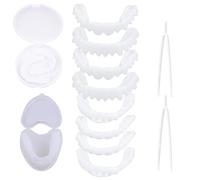 SMCEHEYA Snap on Veneers Teeth 2Pairs Instant Veneers Dentures False Teeth Whitening Cosmetic Clip in Veneers Teeth with HeartBox Fake Teeth Veneers Top and Bottom for Men Women Regain Confident Smile