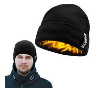 SMCEHEYA Winter Hats Classic Black Unisex Thermal Warm Fleecing Wooly Beanie for Men & Women - Birthday Gift