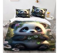SMchwbc Cute Cartoon Panda Duvet Cover Set for Boys Girls 200 x 200 cm