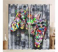 SMchwbc Gaming Curtains, Game Window Curtain, Blackout, 2 Panels, W 50" x L 140" (each panel), Black, Unlined, Contemporary Cartoon Pattern, Set of 2 Opaque (5.150 x 166 cm (2 x 75 x 166 cm))