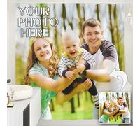 SMchwbc Personalised Shower Curtain, Custom Shower Curtain Set with Photo, Waterproof, Blackout, Unlined, 1 Panel, W 47.2" x L 78.7" (1 Panels), All Season, Unisex, Bathroom Decor