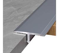 SMCMGECEUZ 36'' Floor Transition Strip Metal Transition Strip for Doorways, T Molding Floor Cover Strips Seam Binder for Joining Floor Gaps(Iron Gray)