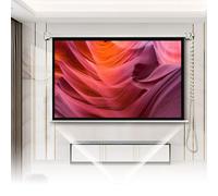 SMCMGECEUZ Manual Projector Screen 40" 50" 60" Indoor Retractable Projection Screen, Pull Down Movie Screen With Pull Rope For Family Schools Theater(40inch (4:3))