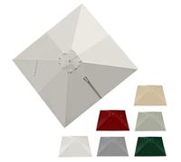 SMCMGECEUZ Square Patio Umbrella Canopy 8'x8' Offset Umbrella Replacement Canopy 8 Ribs Cantilever Parasol Canopy Cover Garden Umbrellas Replacement Fabric(Off-white)