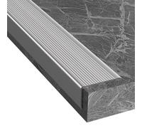 SMCMGECEUZ Stair Nosing Metal Stair Edge Protector, Non-Slip Stairs Edge Trim Stair Nose Molding Corner Protector For Outdoor Staircases/Porch(Matte silver,2in/5cm)