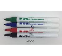 SMCO Bullet Tip WB DRY WIPE Board Marker Pens ASSORTED 1 Pack of 10