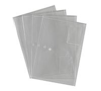 SMCO PK5 Document Wallet Folder Plastic A4 Clear Popper Stud Closing Hard Wearing