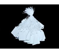 SMCO Pure White Strung String Tags Tie On Labels 13mm 21mm - 10 X 100