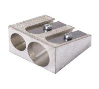 SMCO Twin/Double/Dual / 2 Hole Wedge Metal Pencil Sharpener X 1