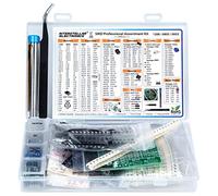 SMD 1206 0805 0603 Component Assortment, Resistor, Capacitor, Diode, Transistor, LED, OpAmp, IC, Solder, PCB, SMT Soldering Assorted Kit 2900 pcs