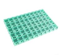 SMD/SMT Resistor Capacitor Box Organizer, Component Storage Boxes, Electronic Parts Organizer Kit with Secure Lids, 25x30x20mm Container for Resistors, Capacitors, LED, IC Chips(Green)