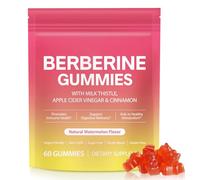 Smddx Berberine Gummies 60 Pcs | Vegan Sugar Free | Natural Weight Management & Blood Sugar Support | with Apple Cider Vinegar, Cinnamon & Milk Thistle