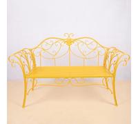 SMDLKVM Patio Double Bench, Metal Garden Bench With Backrest And Armrests