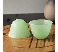 SMDSAZ Jade Teacup Chinese Kung Fu Tea Set With Tureen, Bowl, and Light Green Cups (Color: 3 Light Green Cups A)