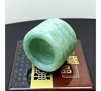 SMDSAZ Natural Emerald Wide Ring Band Men Women Emerald Stone Rings Accessories Jewelry (Gem Color : Diameter 21-23mm)