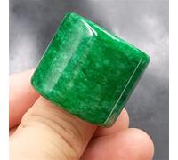 SMDSAZ Natural Green Jade 22MM Ring Jadeite Amulet Fashion Chinese Charm Jewelry Hand Carved Crafts Luck Gifts Women Men