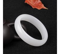 SMDSAZ Natural White Jade Bangle Bracelet Charm Jewellery Fashion Accessories Hand-Carved Lucky Amulet Gifts (Gem Color : 54-56mm)