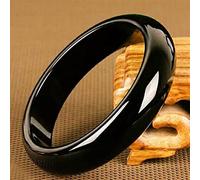 SMDSAZ Women Jade Bracelet Black Fashion Accessories Jadeite Natural Charm Women Men For Hand Carved Round Bangle Ladies Jewelry (Metal Color : 58-60mm)