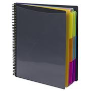 Smead 12 Pocket Poly Project Organizer, Letter Size, 1/3-Cut Tab, Gray with Bright Colors (89207)