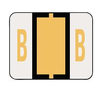 Smead 67072 A-Z Color-Coded Bar-Style End Tab Labels Letter B Light Orange 500/Roll