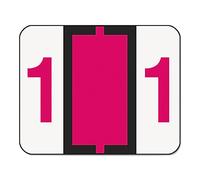 Smead BCCRN Bar-Style Numeric Color-Coded Labels, Number 1, Red, 500 Labels per Roll (67371)