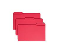 Smead Colored File Folder, 1/3-Cut Tab, Legal Size, Red, 100 per Box (17743)