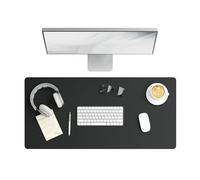 Smead Desk Pad, 36” x 17”, Vegan Leather with Non-Slip Faux Suede Backing, Charcoal (64828)