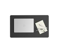 Smead Desk Pad, Vegan Leather Desk Mat with Non-Slip Faux Suede Backing, Perfect Desk Organizer for Office Decor, 23.6” x 13.7” Small, Charcoal (64838)