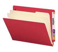 Smead End Tab Classification File Folder, 2 Dividers, 2" Expansion, Letter Size, Red, 10 per Box (26838)