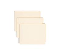Smead End Tab Fastener File Folder with Divider, Shelf-Master Reinforced Straight-Cut Tab, 2 Fasteners, 1 Divider, Letter Size, Manila, 50 per Box (34220)