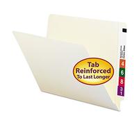 Smead End Tab File Folder, Shelf-Master Reinforced Straight-Cut Tab, Letter Size, Manila, 100 per Box (24109)