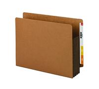 Smead End Tab Pocket, Reinforced Straight-Cut Tab, 3-1/2" Expansion, Extra Wide Letter Size, Redrope with Dark Brown Gusset, 10 per Box (73681)
