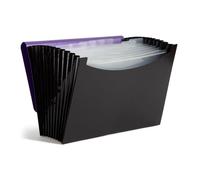 Smead Expanding File, 12 Pockets, Elastic Closure, Letter Size, Wave Pattern Purple/Black (70862)