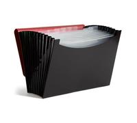 Smead Expanding File, 12 Pockets, Elastic Closure, Letter Size, Wave Pattern Red/Black (70866)