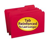 Smead - File Folder,1/3 AST 2-Ply Tab Cut,Legal,100/BX,Red, Sold as 1 Box, SMD 17734