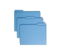 Smead File Folder, Reinforced 1/3-Cut Tab, Letter Size, Blue, 100 per Box (12034)