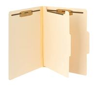 SMEAD Heavy-Duty Fastener File Folder with Divider, 2 Fasteners, Reinforced 1/3-Cut Tab, 2" Expansion, Letter Size, Manila, 10 per Box (14560)